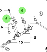 Bukh 31421-3A100 - Fuel Rail-to-Injector Tube for S270J Engines