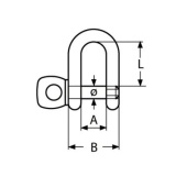 Euromarine Straight Stainless Steel Shackle 16mm * 1