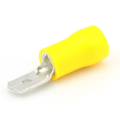 Male Spade Connector - Yellow, 6.3 x 0.8 mm, 50 pcs.