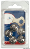 Osculati 10.444.51 - Loxx Stainless Steel Male Snap Fastener with Knurled Ring N. 5 (Blister 5 pcs.)