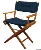 Osculati 71.326.30 - Teak Folding Chair Blue Padded Fabric