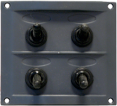 Allpa Plastic Circuit Panel, 12v, 110x95mm, 4-Position, 15a Fuses, With Label Set, Black