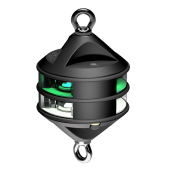 Lopolight 300-112+15G2-H2C-B-P - Navigation Light 3NM 360° White/Green, Hoist, Black Anodized