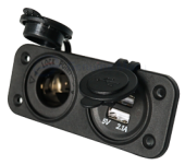 Allpa Waterproof DC Installation Socket, 1x 12v Entrance & 2x Usb (Double)