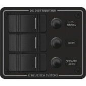 Blue Sea Contura 3-Circuit Watertight Panel With Circuit Breaker