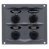 BEP Black Waterproof Panel 4 Switches