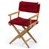 Teak Folding Director's Chair Claret Deluxe