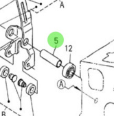 Nanni Diesel 970313443 - Fork Lever Shaft for Speed Regulator and Governor