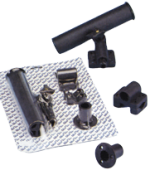 Allpa Plastic Fishing Rod Holder, Railing- (Ø25mm), Deck- Or Side Mount, L=215mm, Max. Ø40mm, Black