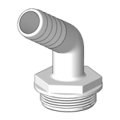 TruDesign Aquavalve Hose Tail 120° M - 1 1/2" x 25, White