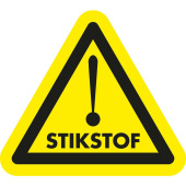 Marine Nitrogen Warning Sticker "STIKSTOF", Dutch, Soft PVC, Triangular 200×200×200 mm