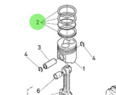 Nanni Diesel 970310410 - Piston Ring Set for 4.195HE and N4.40 Engines