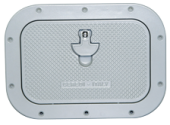 Allpa Aluminum Hatch, Outer Size 270x370mm, Cut Out Size 206x306mm, Gray Ral 9006, Powder Coated