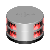 Lopolight 201-014ST-180-FB - Navigation Light 2NM 180° Red, Double, Silver W/FB Base