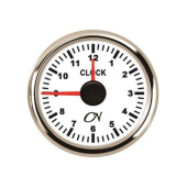 Analog Clock - White Dial, Chromium Bezel, 0 - 12 h, 9 - 32V