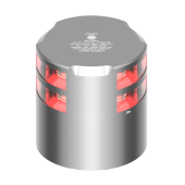 Lopolight 201-014ST-CD - Navigation Light 2NM 360° Red, Double, Silver W/Conn & Alu-Base CD