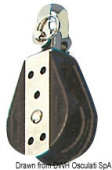 Viadana Delrin Ball Bearing Single Block with Swivel Toggle and Shackle Head for Rope up to 6-10 mm, 22-38 mm Sheave