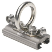 Barton 32304 – Towable Spinnaker Pole Slide Car 32mm T Track, Plain Bearing, Twin Control Line Eyes, Plunger Stop