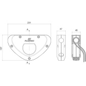 Plastimo 65628 - Grey Outboard Motor Holder With 90cm Stainless Steel Sheathed Cable (ø 4.2mm). For Motor 5HP Max.