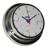 Vion Quartz Clock Radio Silence Stainless Steel Including Wall Mount Ø97 mm