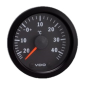 VDO 397-015-001K - Temperature Gauge Ambient Air Cockpit Vision 52mm 12V -25 - +50C Black