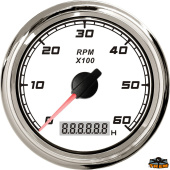 Trem L3274402 - White Tachometer with Hour Meter Inner Diameter 85 mm 0-4000 RPM Diesel