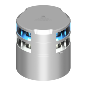 Lopolight 201-012+022-CD - Navigation Light 2NM 360° White + 2NM 360° Blue W/Conn & Alu-Base CD, Silver