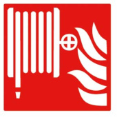 Marine Fire Hose and Flame Safety Sticker, Soft PVC, 100×100 mm