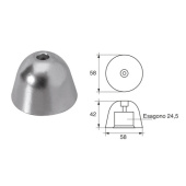 E. Polipodio OG027 Zinc Anode for Vetus Thruster BP195E, Ø58x42 mm