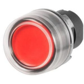 Elfin Round Push Button Red With Rubber Cap