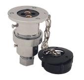 Allpa Chromed Brass Watertight Connector, 5a, 2-Pins, Complete With Cover