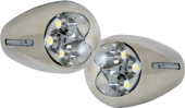 Allpa Surface Mount Stainless Steel 316 High Power LED Hull Light 12v/3.5w, 105x62x34mm (2pcs.)