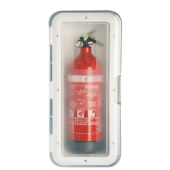 Nuova Rade 196675 - White Storage Case for Fire Extinguisher With Transparent Door, 2kg