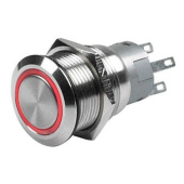 Hella Marine 8HG 958 455-001 - Stainless Steel LED Switches, 12V, Red - Latching