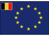 Marine Flag of the European Union with small flag of Belgium