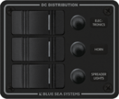 Blue Sea 8374 - Panel H2O 12VDC CLB 3pos Black V (replaces 8374B-BSS)