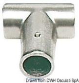Osculati 41.031.00 Anodized Mirror-Polished Aluminium Straight T-Joint for Ø30 mm Pulpit Pipe, 90°