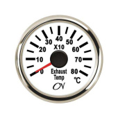 Exhaust Temperature Gauge Analog - White Dial, Chromium Bezel, 0 - 800°C, 9 - 32V
