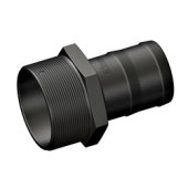 TruDesign Threaded Connector Straight Unequal - 3" x 63 mm, Black