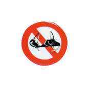 ERREGRAFICA No Bra Allowed On Board Adhesive Sign