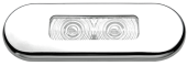 Allpa LED Courtesy Light, Plastic, Built-In, With Stainless Steel Rim, 12v/0,21w, LED 2x 0,2w, 86x31mm