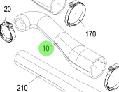 Steyr Z026170-0 - Moulded Hose for Heat Exchanger Exhaust Elbow on Steyr Engines