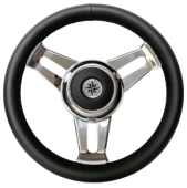 Allpa 3 Double Spoke Stainless Steel Steering Wheel Model 29 Black, Ø=350mm