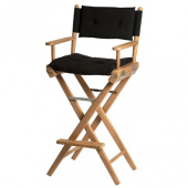 High Teak Folding Director's Chair Zwart Deluxe