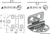 Osculati 38.810.16 - Hinge Standard Pin 42x30 mm