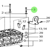 Nanni Diesel 970314119 - Cylinder Head Bolt for T4 Series Engines