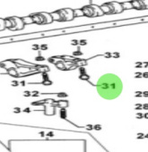 Nanni Diesel 970312657 - Valve Adjusting Screw Sub-Assembly for T6 Engines