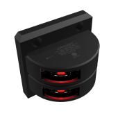 Lopolight 301-102ST-B - Navigation Light 3NM 112.5° Red, Double Port, Black Anodized