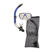 Plastimo P022296 - Pro Silicone Snorkelling Mask Adult Set With Mesh Bag Blue