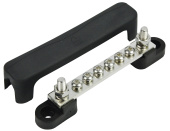 BEP Marine BB-6W-2S/DSP - Buss Bar - 6 Way/100A With 2 Input Studs (With Red And Black)